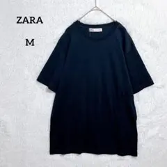 ザラ ブラック クルーネック 半袖 Tシャツ カットソー コットン 上質 Mのサムネイル