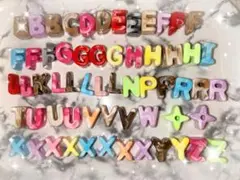 【ビーズ】パラコード アルファベット 60個セット マーブル まとめ売り