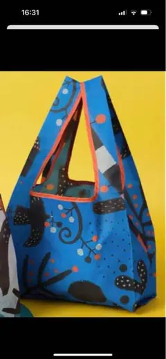 カルディ　エコバッグ　いきものがたり　ブルー