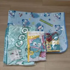 ハンギョドン ひざ掛け フェイスタオル クッションカバー ラグマット4点セット ハンギョドン ひざ掛け フェイスタオル クッションカバー ラグマット4