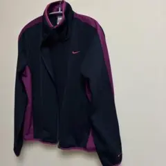 美品 Nike ナイキ レディース トラックジャケット 黒 パープルライン М