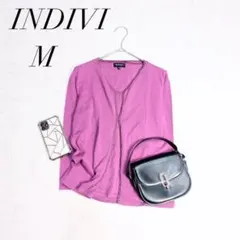 インディヴィ/アンサンブル/カーディガン/コットン/Mサイズ/カーディガン