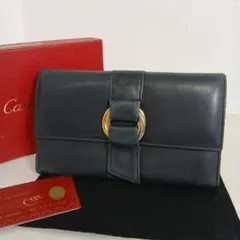 カルティエ トリニティ 長財布 ブラック レザー リング ギャランティカードのサムネイル