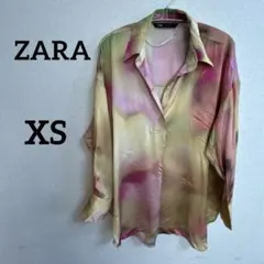 ZARA サテン長袖シャツ【XS】