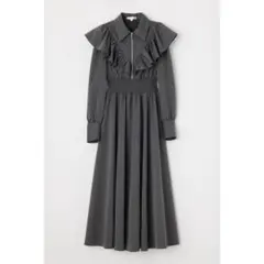 rienda フロントジップシャツワンピース