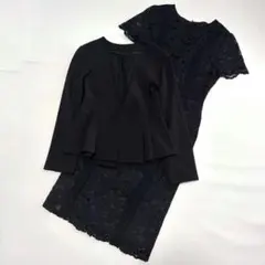 ルイルエブティック　レーシーワンピース　セットアップ　スーツ ブラック　へプラム