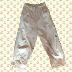 花柄刺繍 パンツ サマンサモスモス