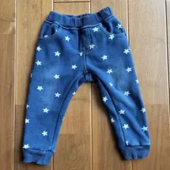 80（表示90）　ムージョンジョン　冬用　ズボン　星柄　ネイビー