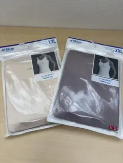 ユニクロ　エアリズム タンクトップ XXL 2枚セット　ベージュ　パープル