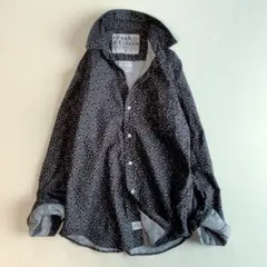 美品 フランク&アイリーン BARRY 小花柄 スキッパーシャツ XS グレー系