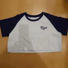 RVCA クロップドTシャツ ホワイト/ネイビー