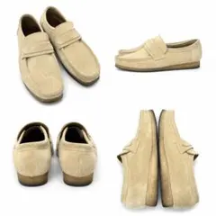 Clarks ワラビー ローファー スエード ベージュ 26.5cmEU42.5のサムネイル