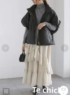 Te chichi（テチチ） コーティングタフタスリーブレスジャケット