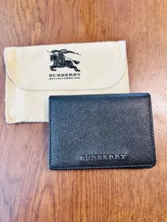 BURBERRY ブラックレザー 名刺入れ 収納袋付き
