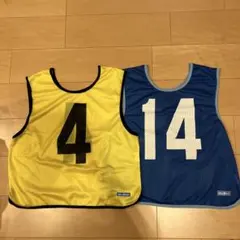 【美品】molten ビブス イエロー 4 & ブルー 14 ゼッケン