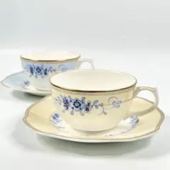 NARUMI ミラノ カップ&ソーサー 限定カラー イエロー ブルー 2客セット