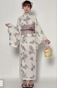 ◇ノー皺加工最高級カルキュロ◇古都薫る古典黒菊の浴衣◇しわに