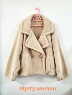 mystywoman 【 ボアコート】フリーサイズ ベージュ