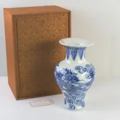 未使用◇深川製磁 ブルーチャイナ 花瓶 KM7号花生 - メルカリ