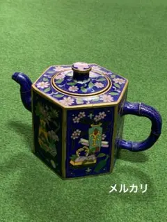 林九郎窯 染錦牡丹流水文手付面取水注 - メルカリ