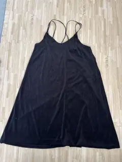 ベロア　キャミワンピース ブラック