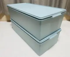 2個セット/送料込み/タッパーウェア/ディープ/ロング/スーパーケース/水色