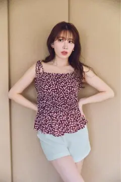 【herlipto】Cherry Pattern Strap Topのサムネイル