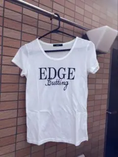 EDGE cutting シンプルデザイン ギター ロック 英字 白Tシャツ