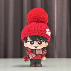 ソフビ　すのチル　赤ニット帽　マフラー　ぬい服　SnowMan