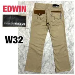 EDWIN・401XV-S ブーツカットデニム・ブラウン系・W32・裾上げなし