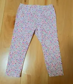 美品 ユニクロ 90 レギンス 10分丈 花柄