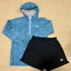 adidas 花柄ウィンドブレーカーとショートパンツセット