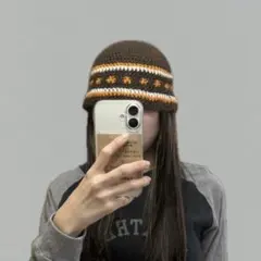 クロシェハット　クラッシャーハット　ビーニー　バケハ　バケットハット　　男女兼用