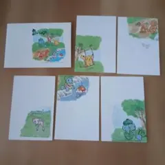 ポケモン 絵入りはがき 5枚セット 訳有り
