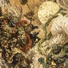 【風神雷神】開運 金運 厄除け 和風アート A4ポスター✨050