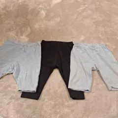 ユニクロ レギンス パンツ UNIQLO 80 90 100 半ズボン 黒 青