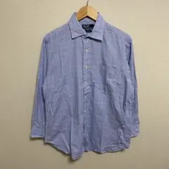 【L400】 Polo by Ralph Lauren チェックシャツ M 青