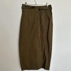 ZARAオリーブ色 タイトスカート スリット入りサイズS