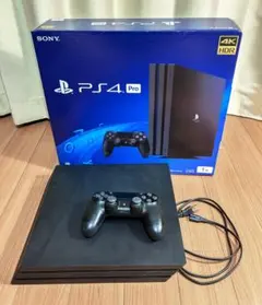 PS4 Pro 1TB 4K HDR対応 本体 コントローラー 箱 電源ケーブル