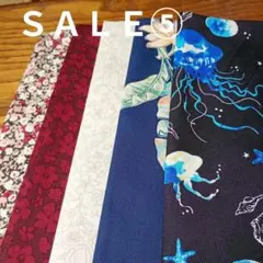 ◇ハギレセール⑤◇Cotton柄5枚セット計3㎝