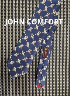 JOHN COMFORT ネクタイ ネイビー系 動物キャラクター柄