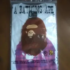 A BATHING APE Tシャツ パープルチェック柄　未使用　エイプ