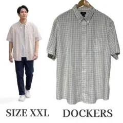 【US古着】100%コットン　DOCKERS 半袖 ボタンダウンシャツ　XXLのサムネイル