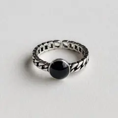 ブラックストーン オキニス 喜平チェーンデザインリング シルバーリングのサムネイル