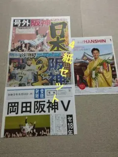 阪神タイガース 岡田監督 阪神 2023 優勝 記念 号外 新聞 4点セット