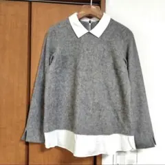 レ・サンセンス　プルオーバー襟付きニット les cinsens