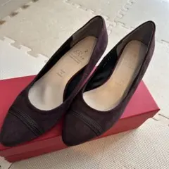 【未使用】24.0㎝　リズラフィーネ　ローヒール リズ ラフィーネ Riz raffinee リボン付きローヒールパンプス