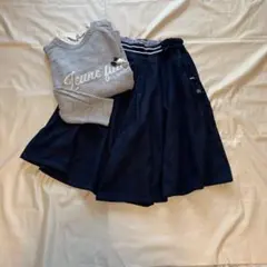 ポンポネット　キュロットスカート　セーター　セット