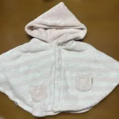 コムサイズム　ベビー　女の子　キッズ　ポンチョ　ピンク　ボーダー