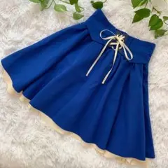 【美品❤️】a.r.w フレアスカート　青　ブルー　レースアップ　M ミニスカーのサムネイル